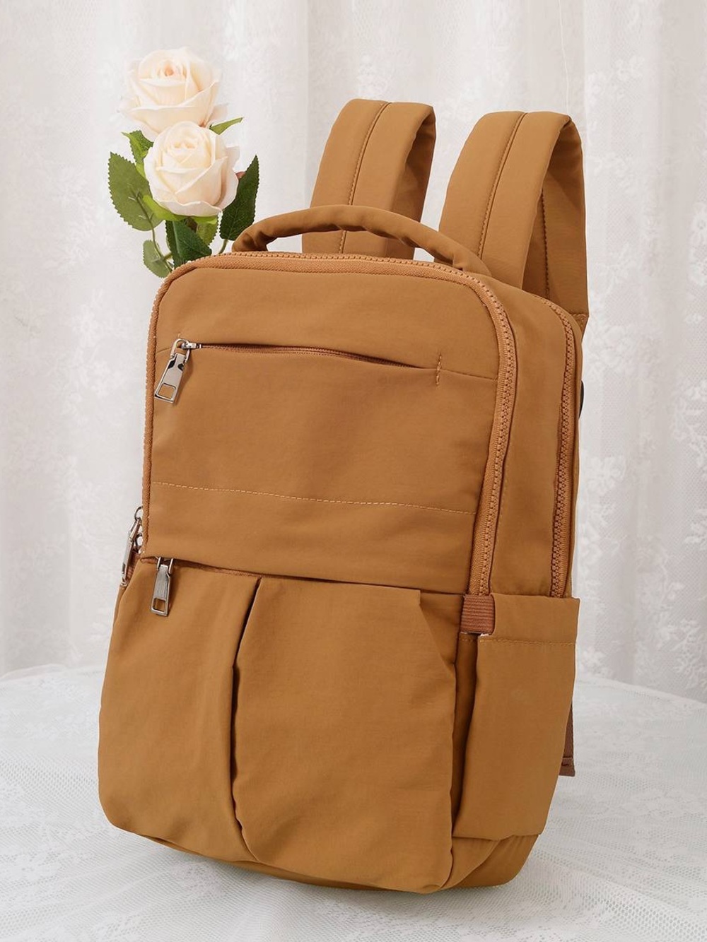 Casual Women's Tan Backpack - Stylish Everyday Bag